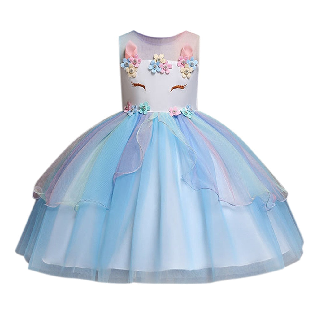 Toddler Kids Girls Sleeveless Tulle Princess Party Dresses