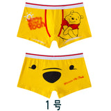 Kid Boy Cartoon Bear Shorts Cotton Breathable Funny Underwear 2 Pieces/lot