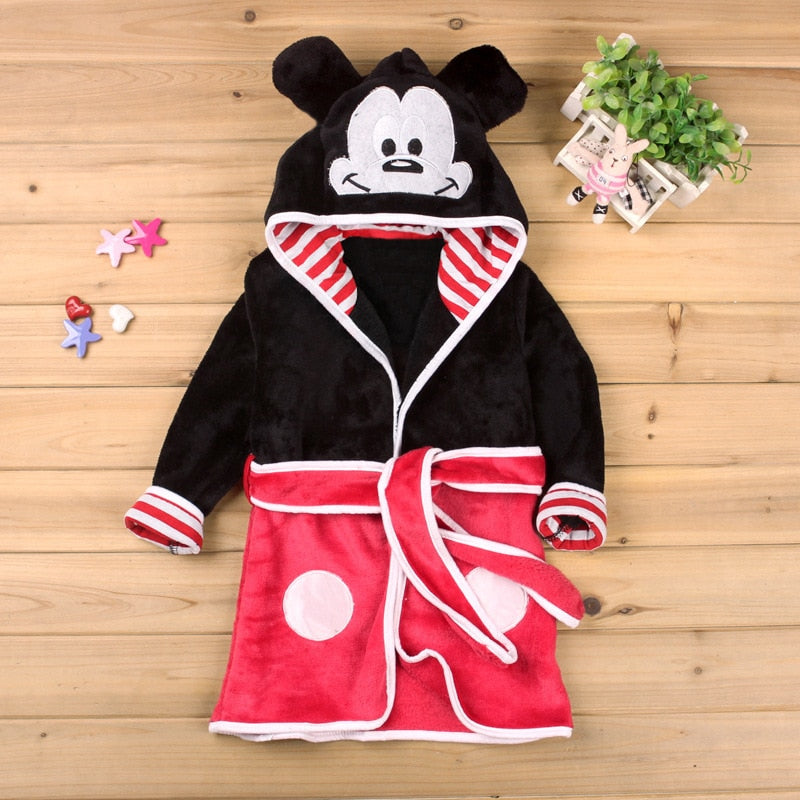 Winter Boy Girl Cartoon Robe Bathrobe Sleepwear Pajamas