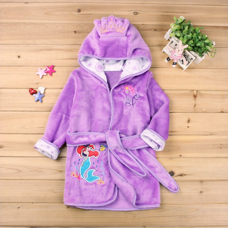 Winter Boy Girl Cartoon Robe Bathrobe Sleepwear Pajamas