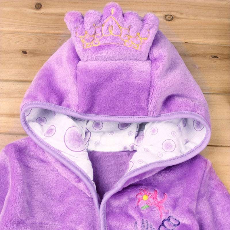Winter Boy Girl Cartoon Robe Bathrobe Sleepwear Pajamas