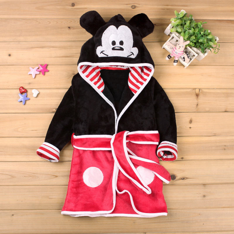 Winter Boy Girl Cartoon Robe Bathrobe Sleepwear Pajamas