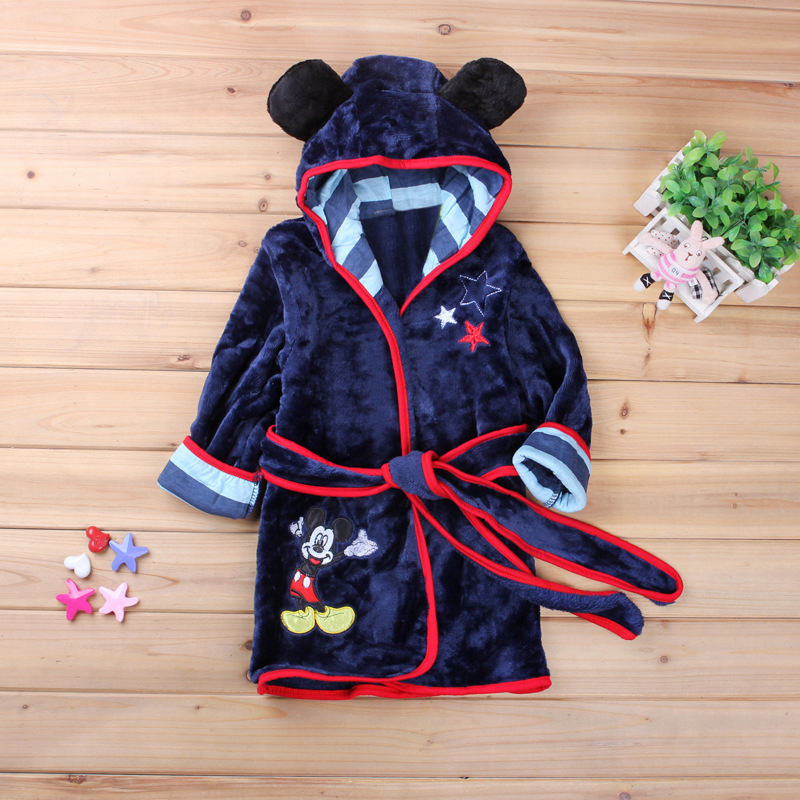 Winter Boy Girl Cartoon Robe Bathrobe Sleepwear Pajamas