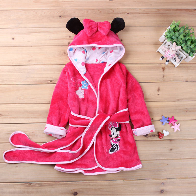 Winter Boy Girl Cartoon Robe Bathrobe Sleepwear Pajamas