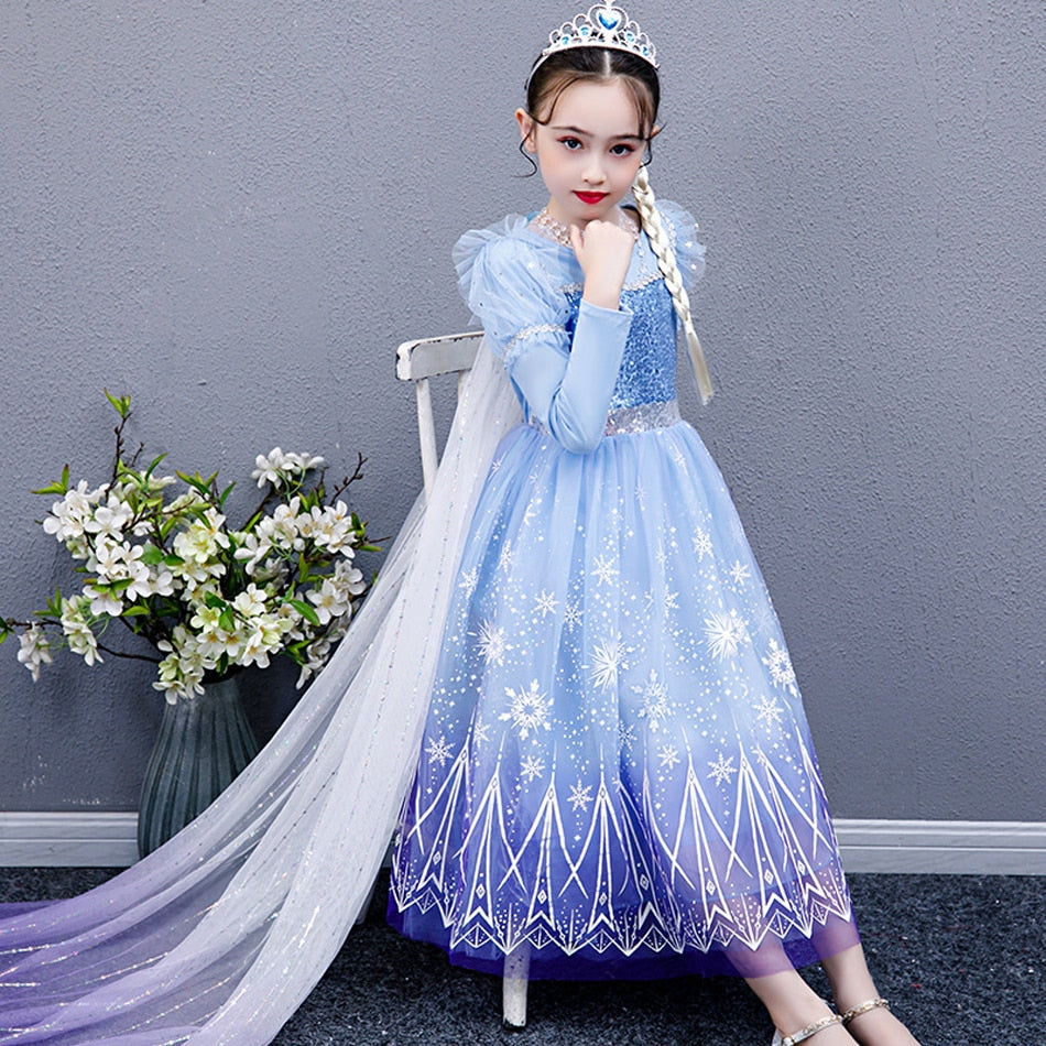 Girls Kids Long Sleeve Fall Winter Halloween Christmas Princess Dress