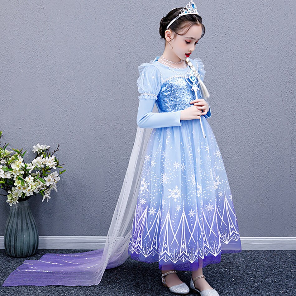 Girls Kids Long Sleeve Fall Winter Halloween Christmas Princess Dress