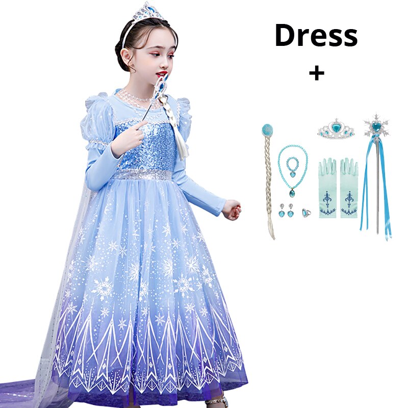 Girls Kids Long Sleeve Fall Winter Halloween Christmas Princess Dress