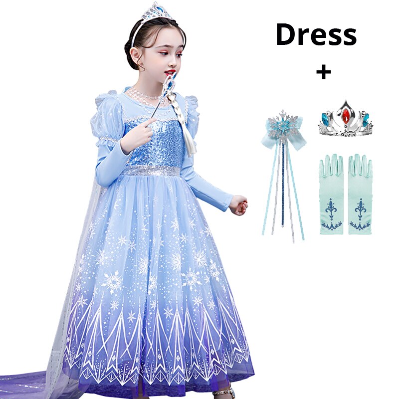 Girls Kids Long Sleeve Fall Winter Halloween Christmas Princess Dress