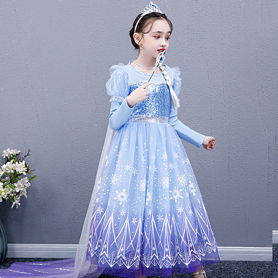Girls Kids Long Sleeve Fall Winter Halloween Christmas Princess Dress