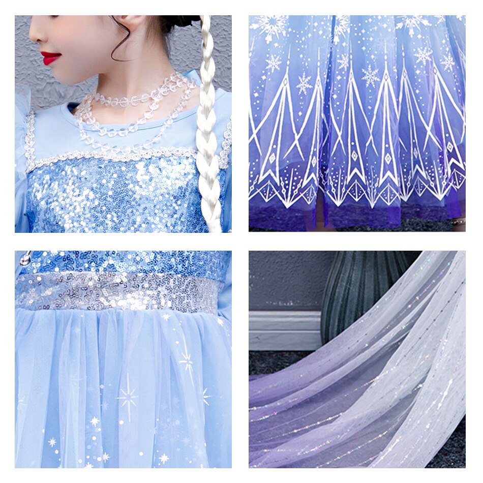 Girls Kids Long Sleeve Fall Winter Halloween Christmas Princess Dress