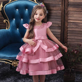 Flower Kids Girl Embroidery One-Shoulder Princess Birthday  Formal Dresses - honeylives