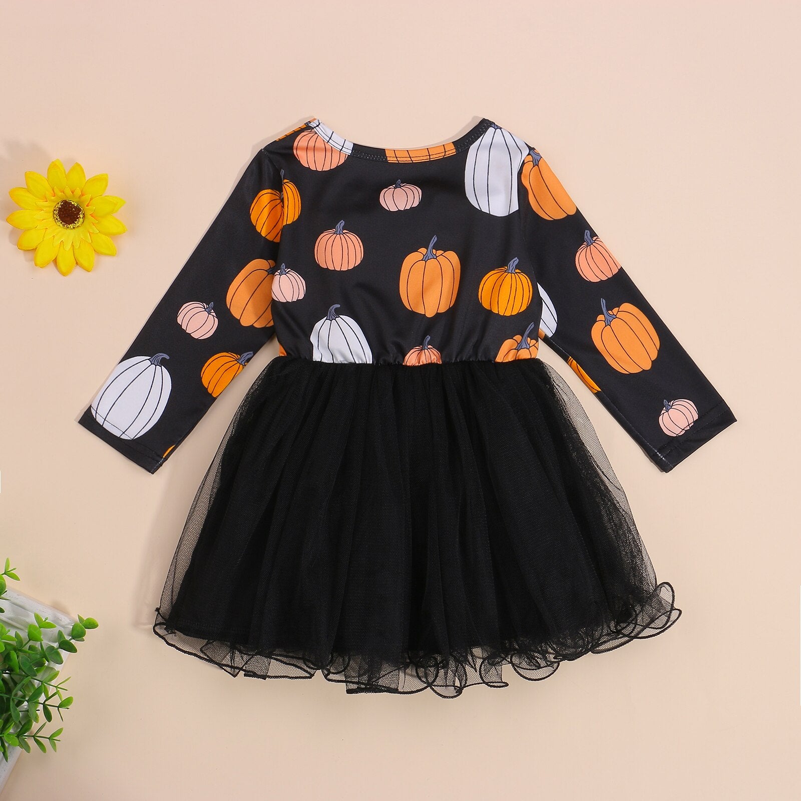 Halloween Kids Baby Girls Pumpkin Printed Dress 0-4Y