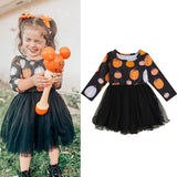 Halloween Kids Baby Girls Pumpkin Printed Dress 0-4Y