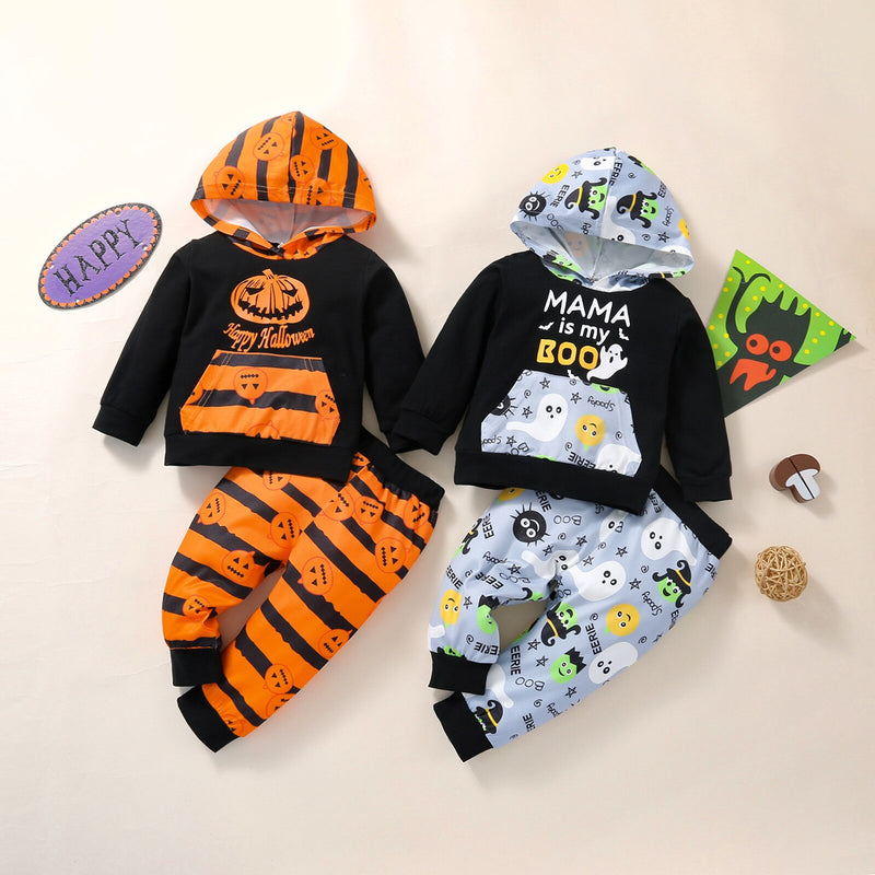 1-4Y Autumn Kids Baby Boys Casual Halloween Sets 2pcs