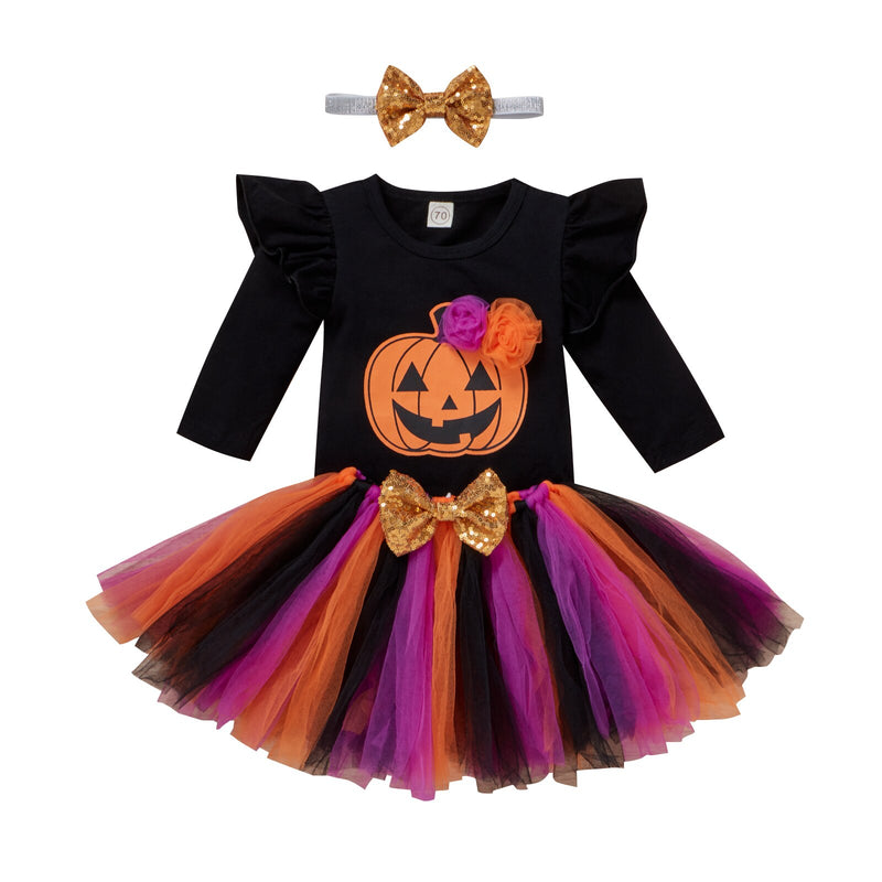 0-24M Halloween Infant Baby Girls Sets 3pcs