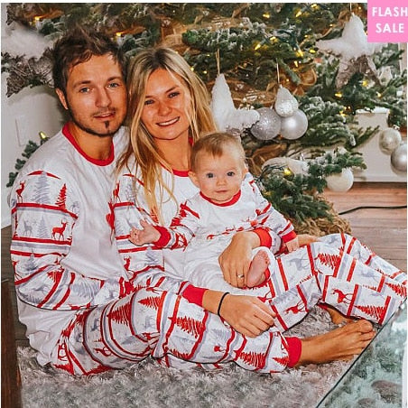 Family Matching Christmas Pajamas Adult Kids Baby Cotton Sleepwear