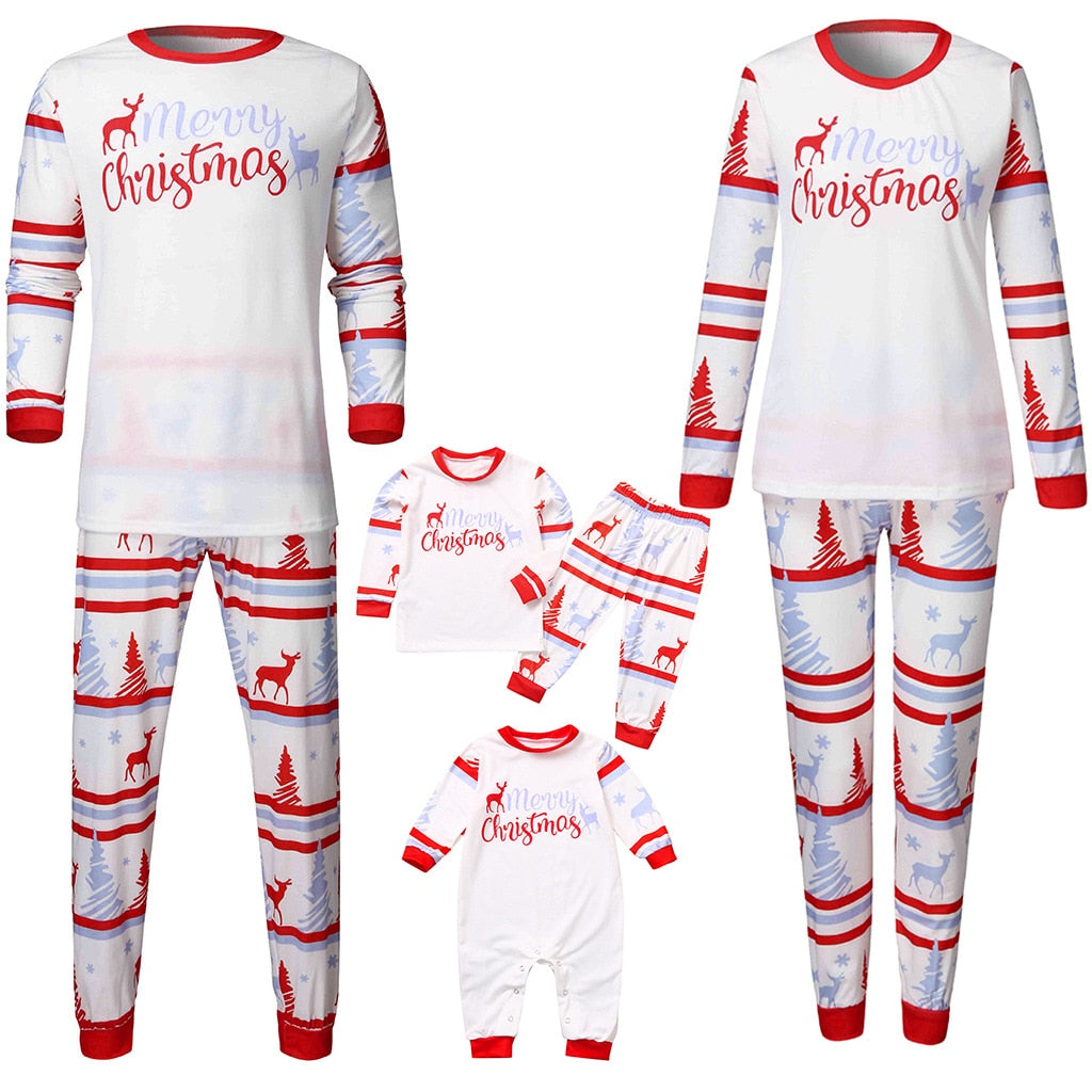 Family Matching Christmas Pajamas Adult Kids Baby Cotton Sleepwear