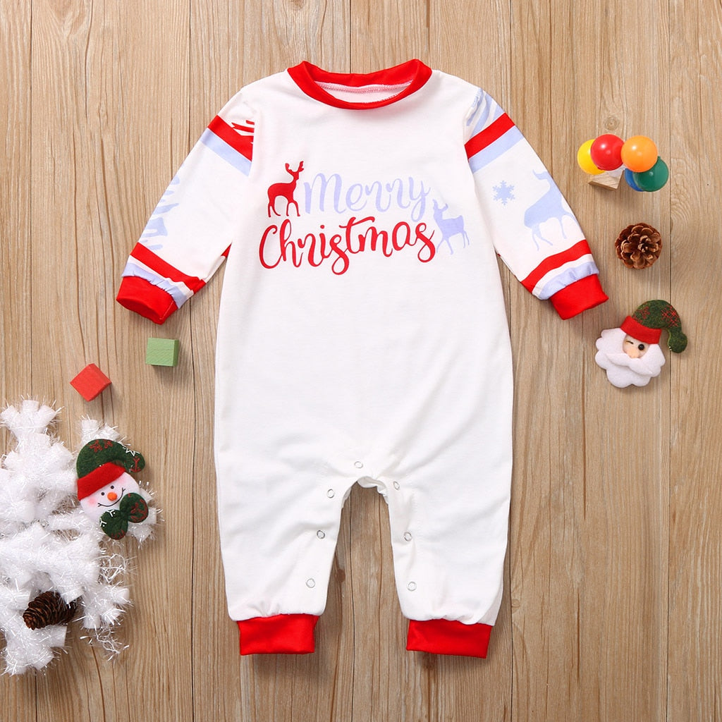 Family Matching Christmas Pajamas Adult Kids Baby Cotton Sleepwear