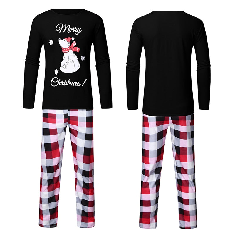 Family Christmas Pajamas Mommy Daughter Son Matching Outfit Nightwear