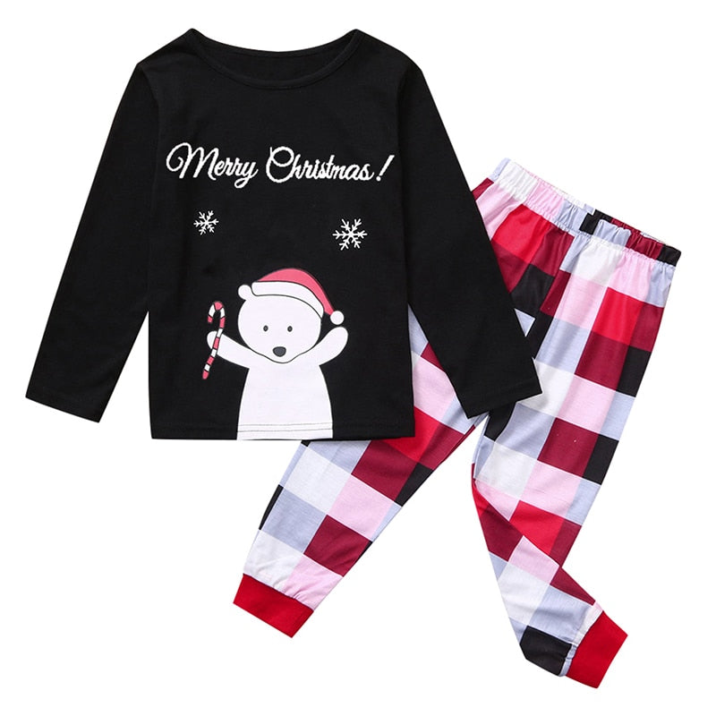 Family Christmas Pajamas Mommy Daughter Son Matching Outfit Nightwear
