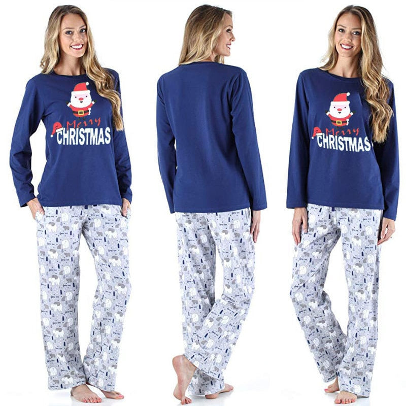 Family Christmas Pajamas Matching Adult Women Kids Sleepwear