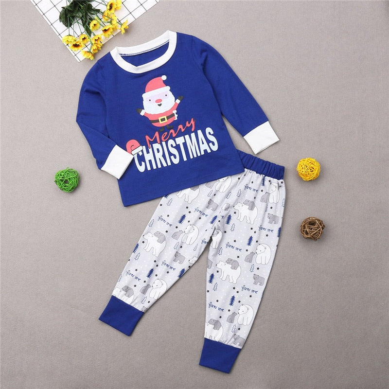 Family Christmas Pajamas Matching Adult Women Kids Sleepwear