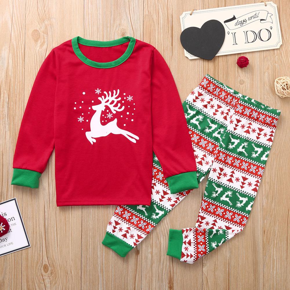 Family Matching Christmas Pajamas Adult Kids Sleepwear Nightwear
