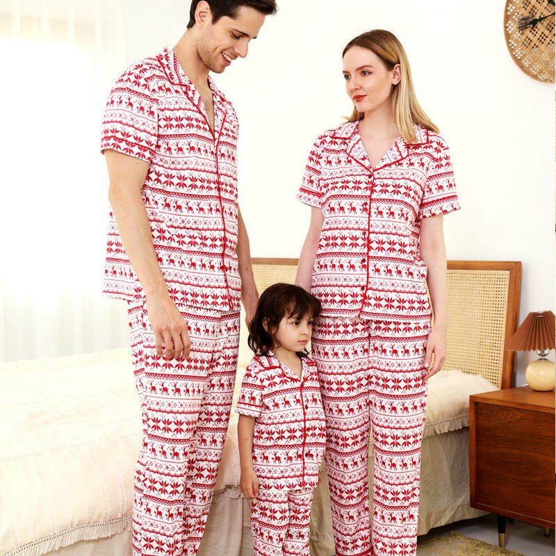 Family Matching Christmas Pajamas Sleepwear Outfits