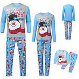 Family Matching Christmas Pajamas Snowman Print Warm Sleepwear