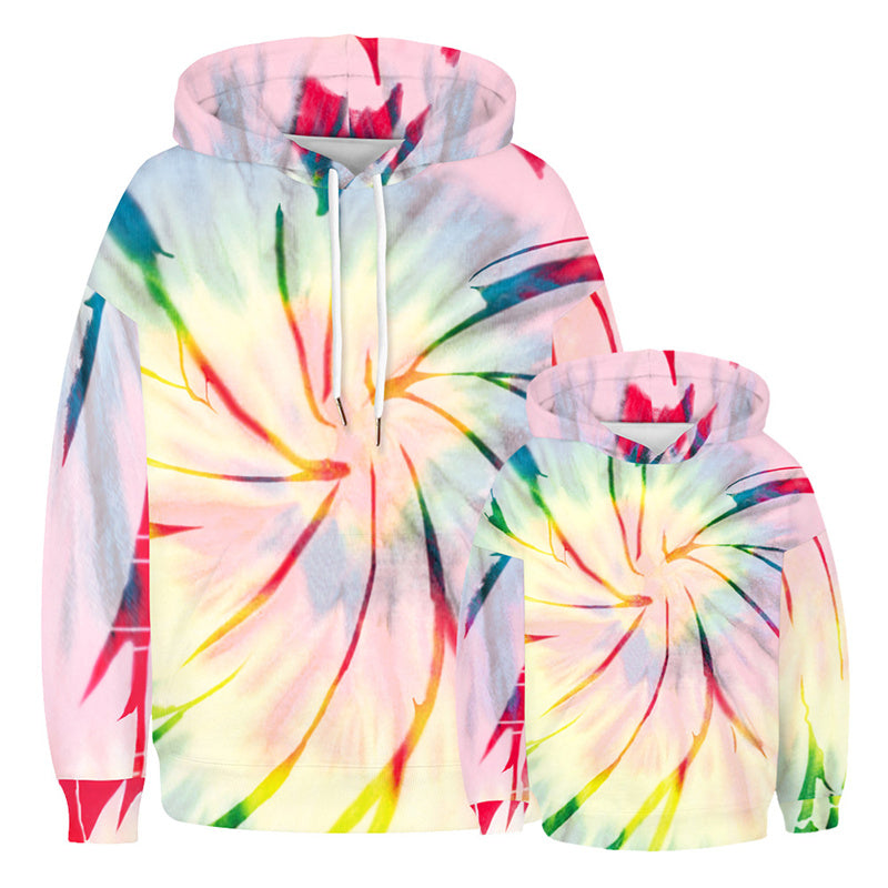 Family Matching Parent-child Autumn Tie-dye Print Hoodies