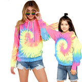 Family Matching Parent-child Autumn Tie-dye Print Hoodies