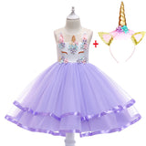 Girl Princess Fantasy Unicorn Birthday Party Infant Tutu Christmas Dress For 2-10 Year - honeylives