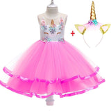 Girl Princess Fantasy Unicorn Birthday Party Infant Tutu Christmas Dress For 2-10 Year - honeylives