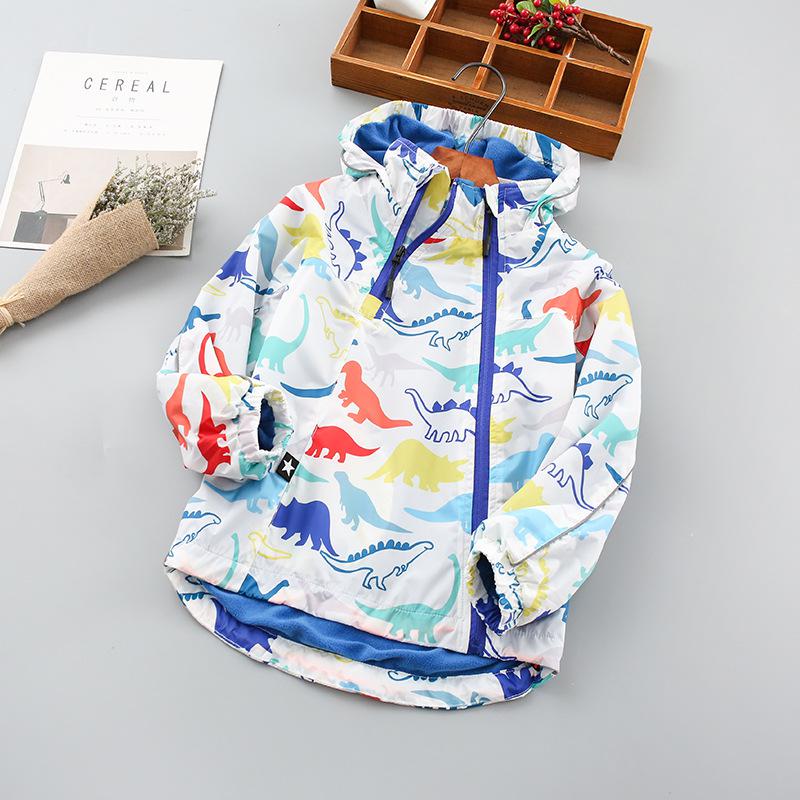 Kids Boy Autumn Winter Dinosaur Jacket Windbreaker Coat
