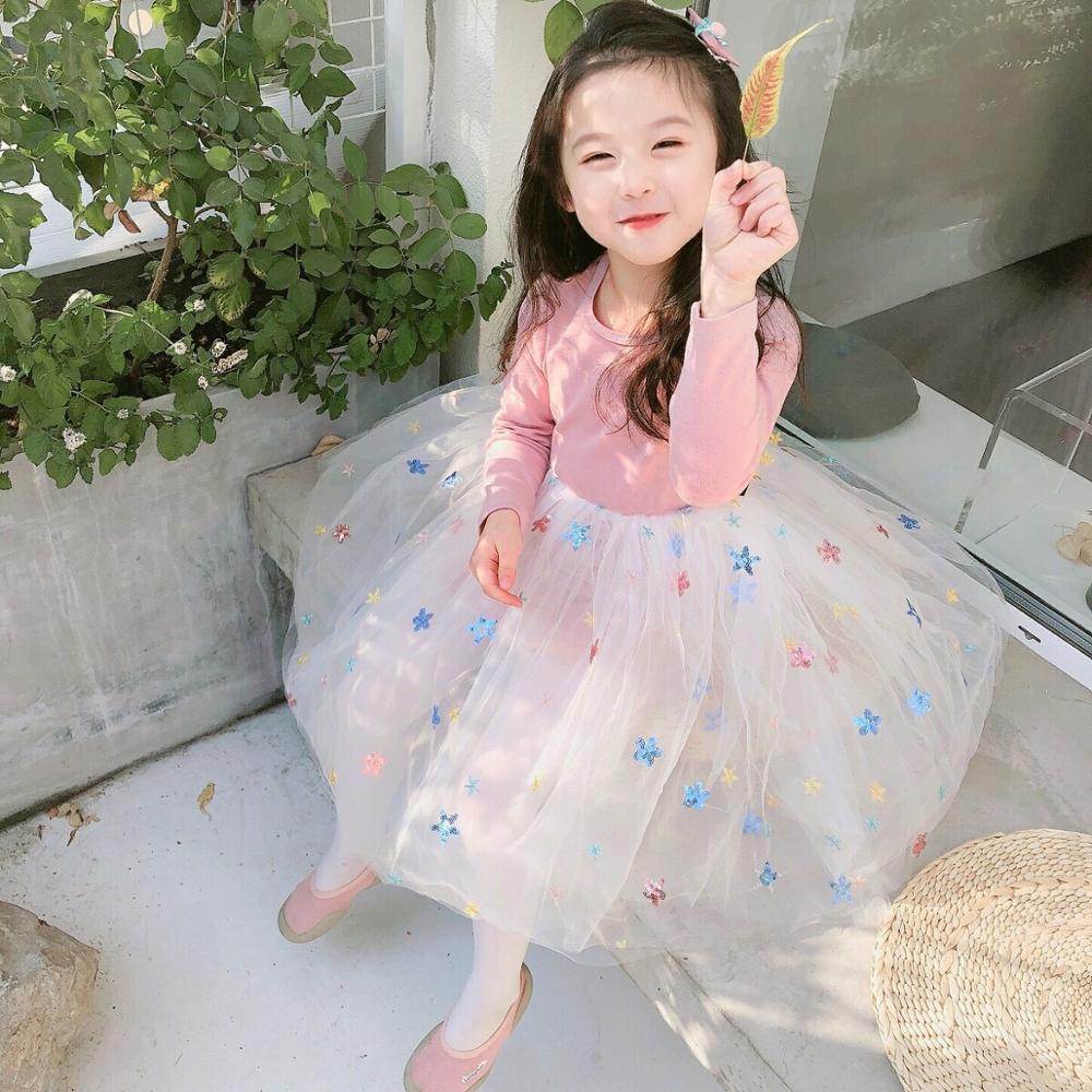 Fashion Girls Tutu Fall Winter Dancing Flower Dresses 2-7T