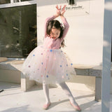 Fashion Girls Tutu Fall Winter Dancing Flower Dresses 2-7T