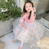 Fashion Girls Tutu Fall Winter Dancing Flower Dresses 2-7T