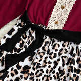 Fashion Leopard Patchwork Family Matching Mother Daughter Dress