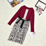 Fashion Leopard Patchwork Family Matching Mother Daughter Dress