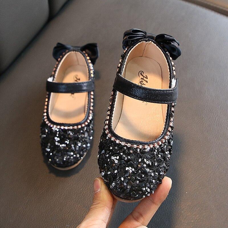 Kids Baby Girl Fashion Bow Wedding Shoes School Princess Leather Shoes