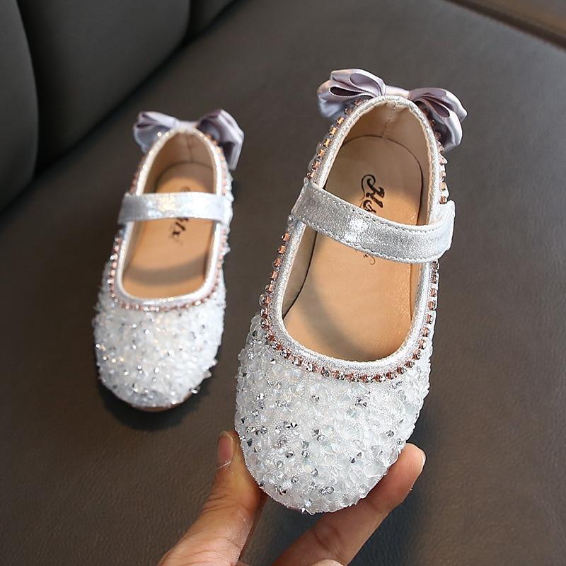 Kids Baby Girl Fashion Bow Wedding Shoes School Princess Leather Shoes