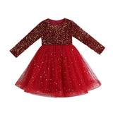 Flower Princess Party Kids Girls Christmas New Year Dresses