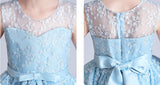 Kids Girl Wedding Party Lace Mesh Elegant Prom Princess Dresses