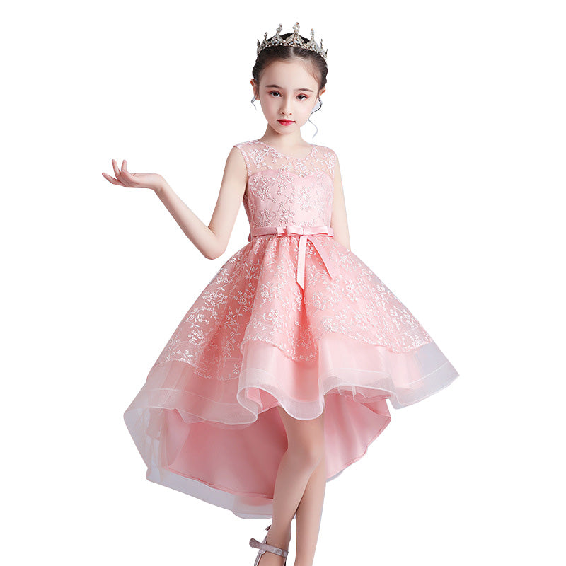 Kids Girl Wedding Party Lace Mesh Elegant Prom Princess Dresses