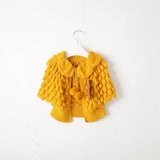 Girl Cardigan Autumn Knitting Wool Bat Sleeve Sweater 2-6Y
