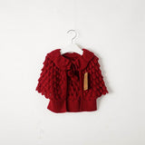 Girl Cardigan Autumn Knitting Wool Bat Sleeve Sweater 2-6Y