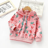 Girl Hoodie Strawberry Long Sleeve Sweatshirt Tops