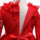 Girls Dresses Autumn Winter Wear Lace Princess Flower Dress