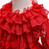 Girls Dresses Autumn Winter Wear Lace Princess Flower Dress