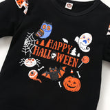 18M-6T Kid Baby Girls Halloween Round Collar Hem 2 Pcs Sets
